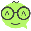 Smiley met een bril in een tekstballon